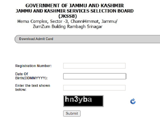 JKSSB CBT Admit Card 2021 for Various Posts Out @jkssb.nic.in, Check Downloading Link Here